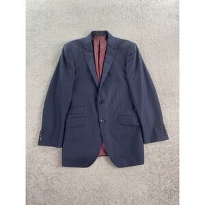 Byron British Style Suit Jacket 36 R Blue Wool Slim Luxury Designer Sport Coat